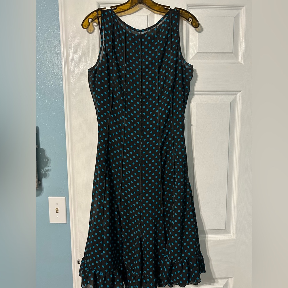 Form Fitting Brown Dress with PolkaDots